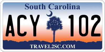 SC license plate ACY102