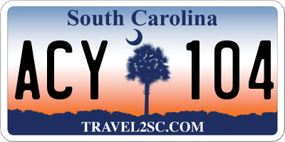 SC license plate ACY104