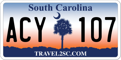 SC license plate ACY107