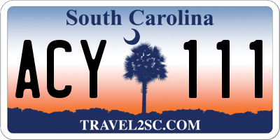 SC license plate ACY111