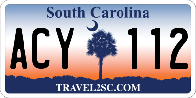 SC license plate ACY112