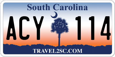 SC license plate ACY114