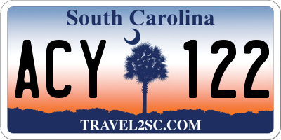 SC license plate ACY122