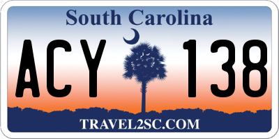 SC license plate ACY138