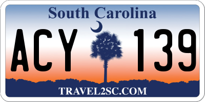 SC license plate ACY139