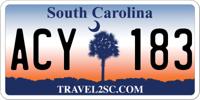 SC license plate ACY183
