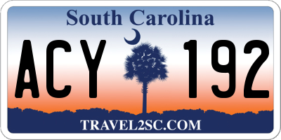 SC license plate ACY192