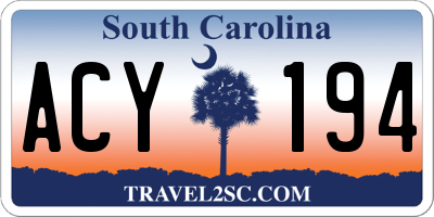 SC license plate ACY194