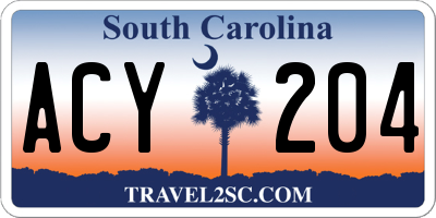 SC license plate ACY204