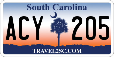 SC license plate ACY205