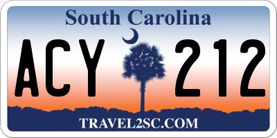 SC license plate ACY212