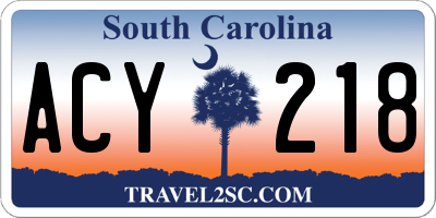 SC license plate ACY218