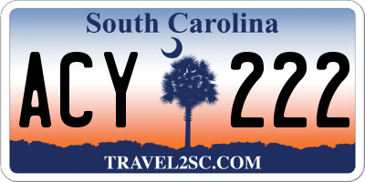SC license plate ACY222