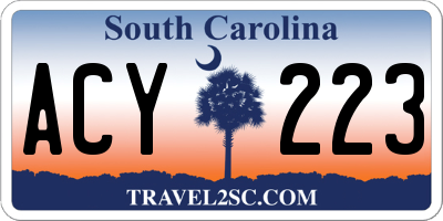 SC license plate ACY223