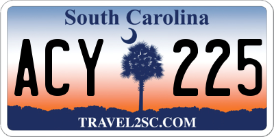 SC license plate ACY225