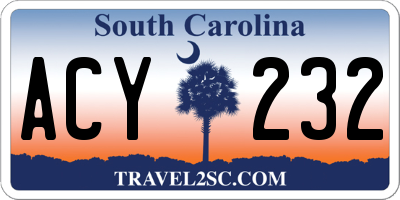 SC license plate ACY232