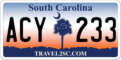 SC license plate ACY233