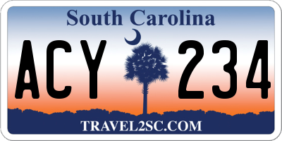 SC license plate ACY234