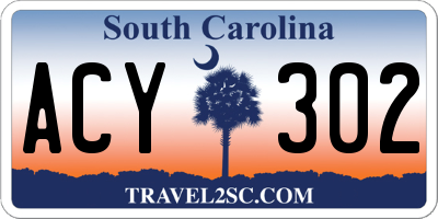 SC license plate ACY302
