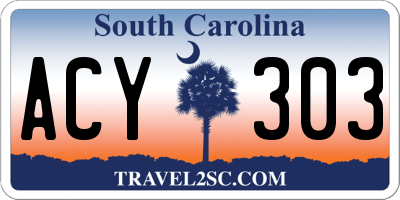SC license plate ACY303