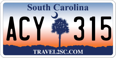 SC license plate ACY315