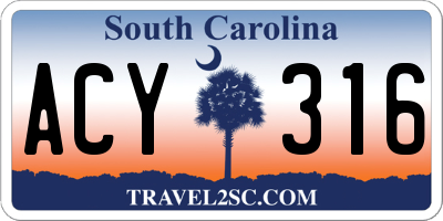 SC license plate ACY316