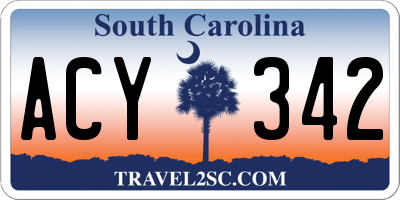 SC license plate ACY342