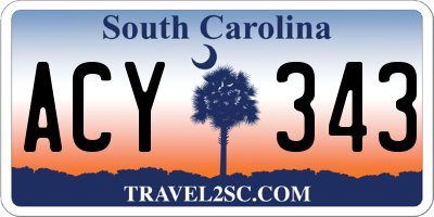 SC license plate ACY343