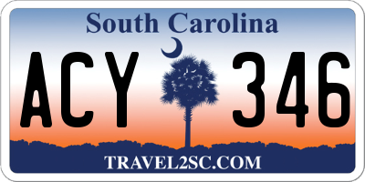 SC license plate ACY346