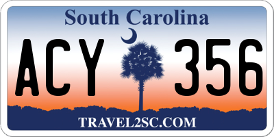 SC license plate ACY356