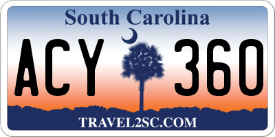 SC license plate ACY360