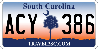 SC license plate ACY386
