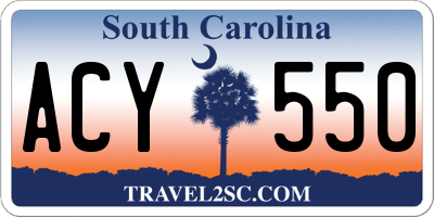 SC license plate ACY550