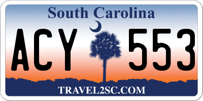 SC license plate ACY553