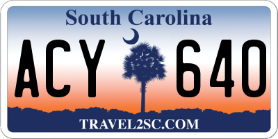 SC license plate ACY640