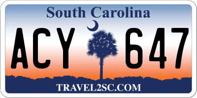 SC license plate ACY647
