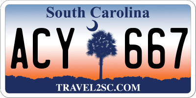 SC license plate ACY667