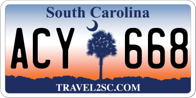 SC license plate ACY668