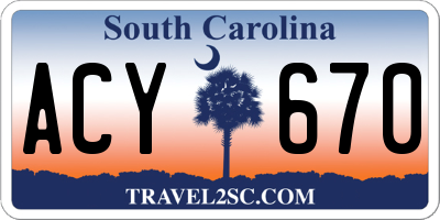 SC license plate ACY670
