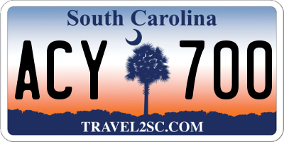 SC license plate ACY700
