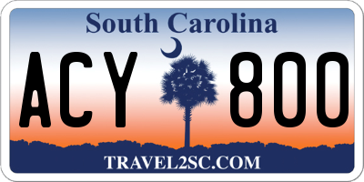 SC license plate ACY800
