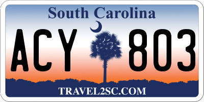 SC license plate ACY803