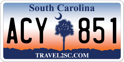 SC license plate ACY851