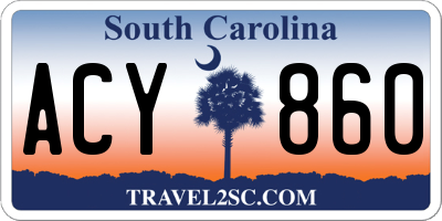 SC license plate ACY860