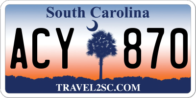 SC license plate ACY870