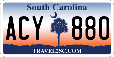 SC license plate ACY880