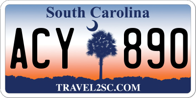 SC license plate ACY890