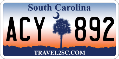 SC license plate ACY892