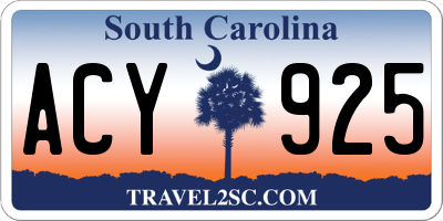 SC license plate ACY925