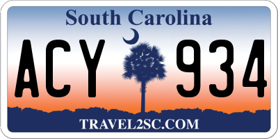 SC license plate ACY934